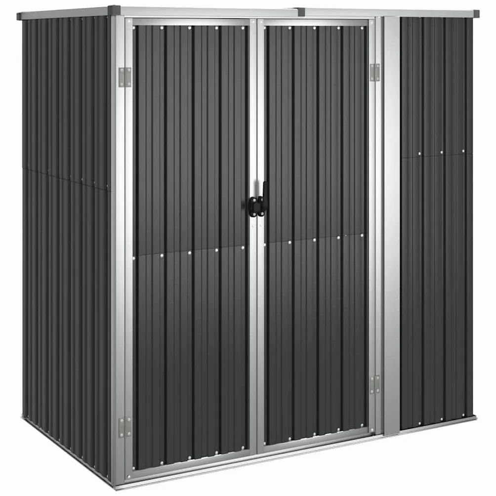 vidaXL Abri à Outils de Jardin Remise de Stockage Organisateur d'Outils Cabane de Rangement Extérieur Anthracite 161x89x161cm Acier Galvanisé
