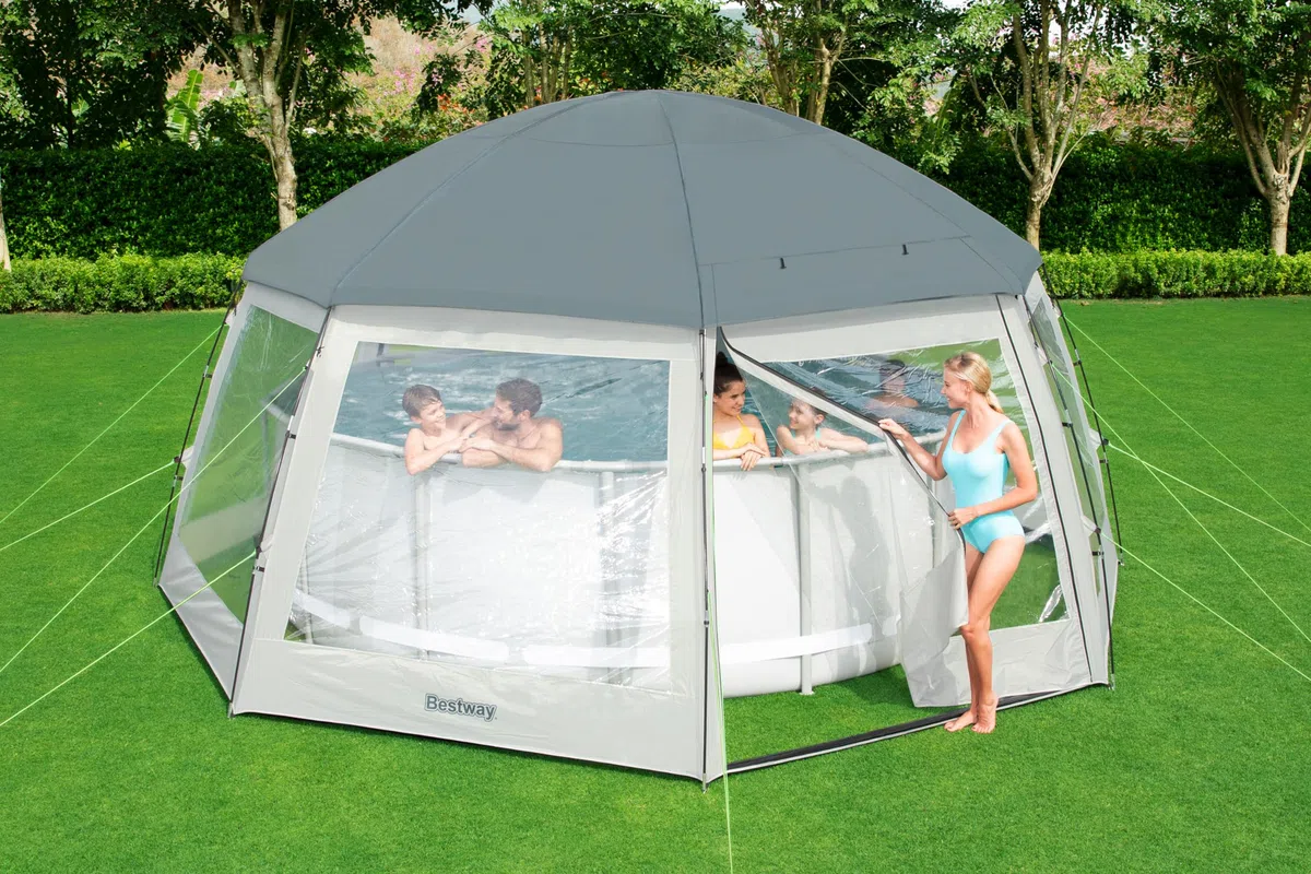 Dôme de protection pour piscine hors sol rondes