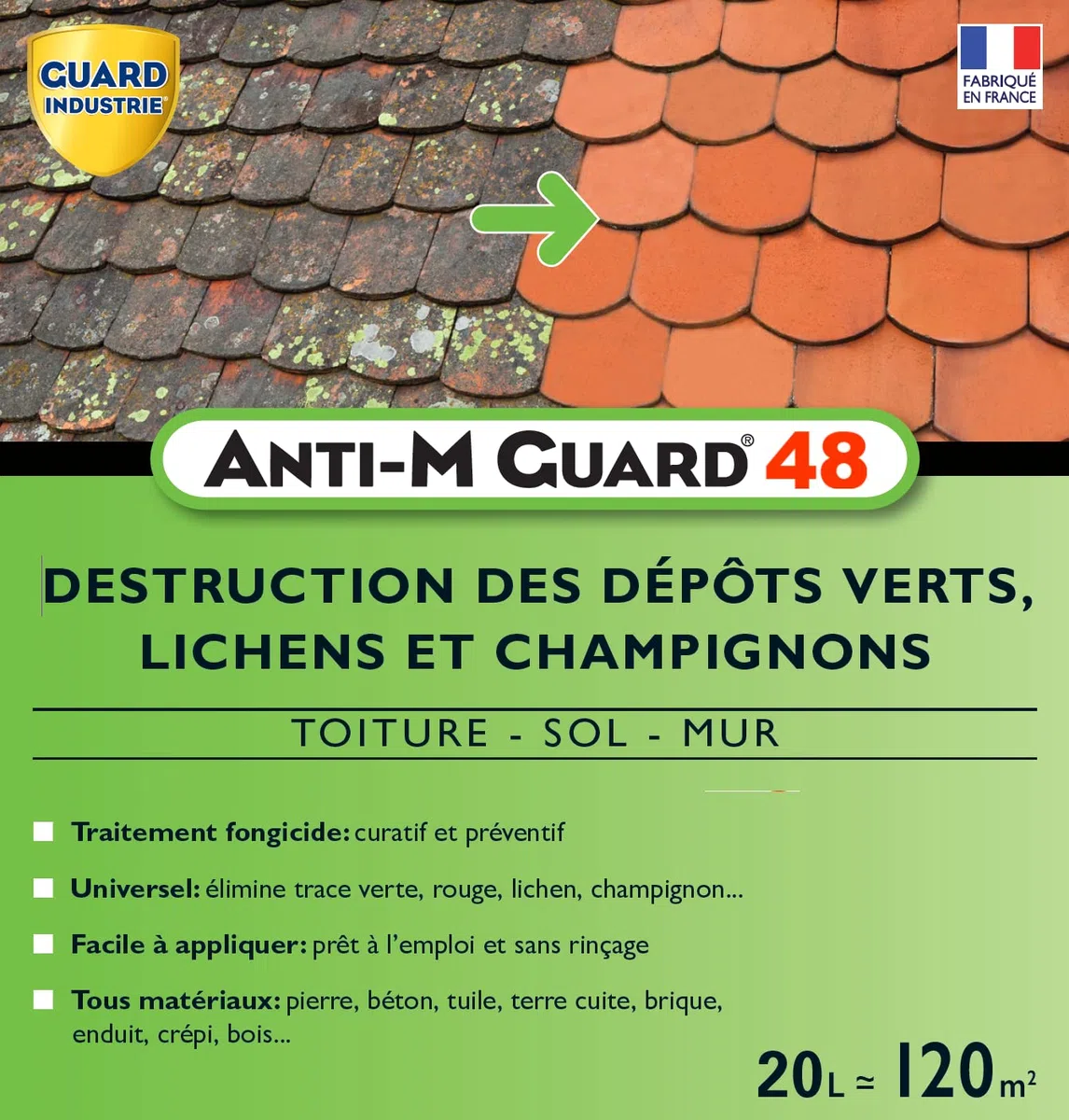 GUARD INDUSTRIE - Anti M Guard 48 Traitement dépôts verts 20 L