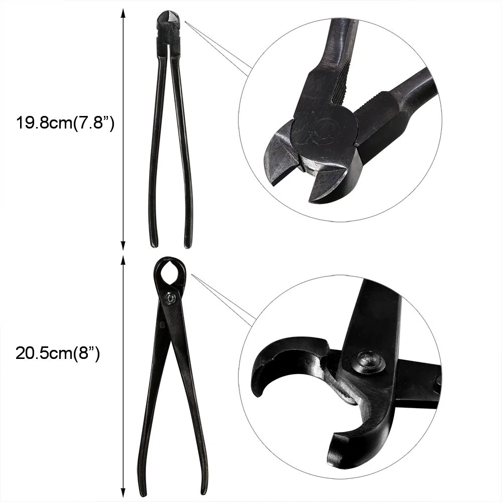 Audeuk Kit de 10 Outils pour bonsaï, Outils de Jardinage avec Fils, Ciseaux, cisailles en Acier Carbone, Housse en Nylon