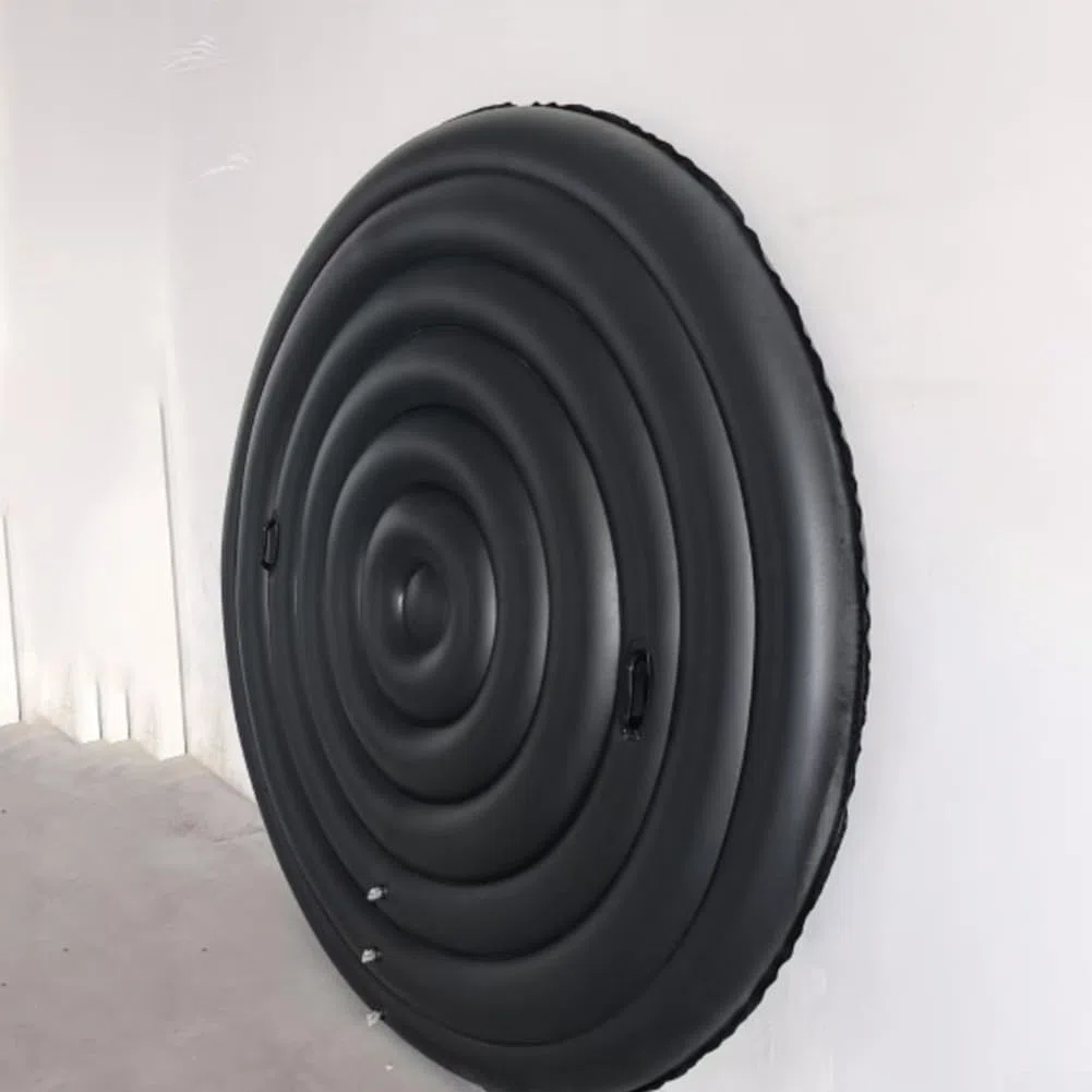 Housse de spa gonflable ronde en PVC de 180 cm avec couvercle réglable pour protection de l'eau en extérieur, rétention de la chaleur et montage facile dans le jardin ou la piscine (avec
