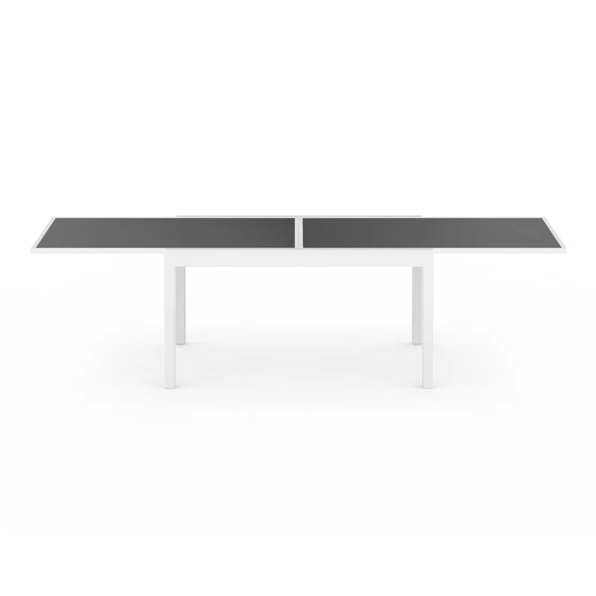 IDMarket - Salon de Jardin Madrid Table Extensible 135-270 CM et 12 chaises empilables Blanc et Gris