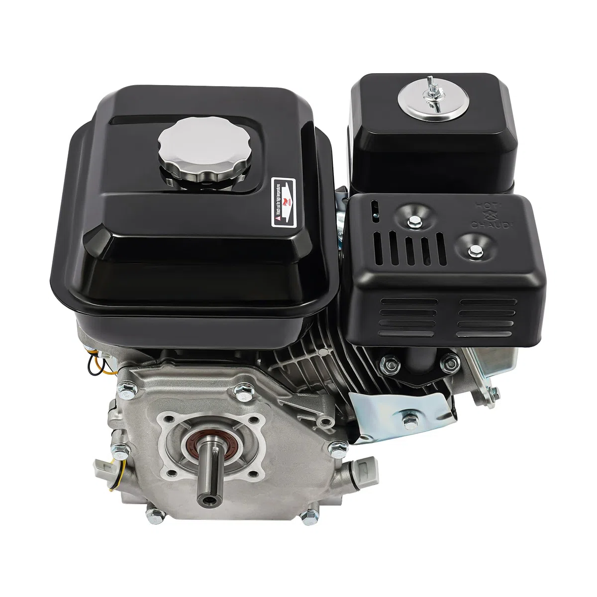 Moteur à essence 7,5 CV 4 temps - Moteur sur pied - Moteur de rechange - Moteur monocylindre - Avec sécurité en cas de manque d'huile - Arbre de 20 mm de diamètre - Refroidi à l'air - 3600 tr