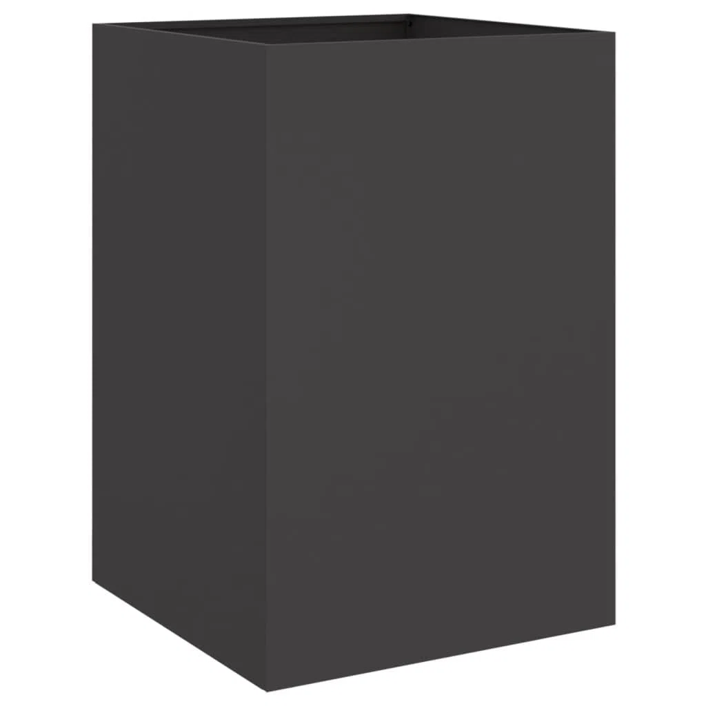 vidaXL Jardinière, Bac à Fleurs, Pot de Plantes, Boîte à Fleurs, Jardinière Surélevée de Jardin Patio Terrasse, Noir 52x48x75 cm Acier