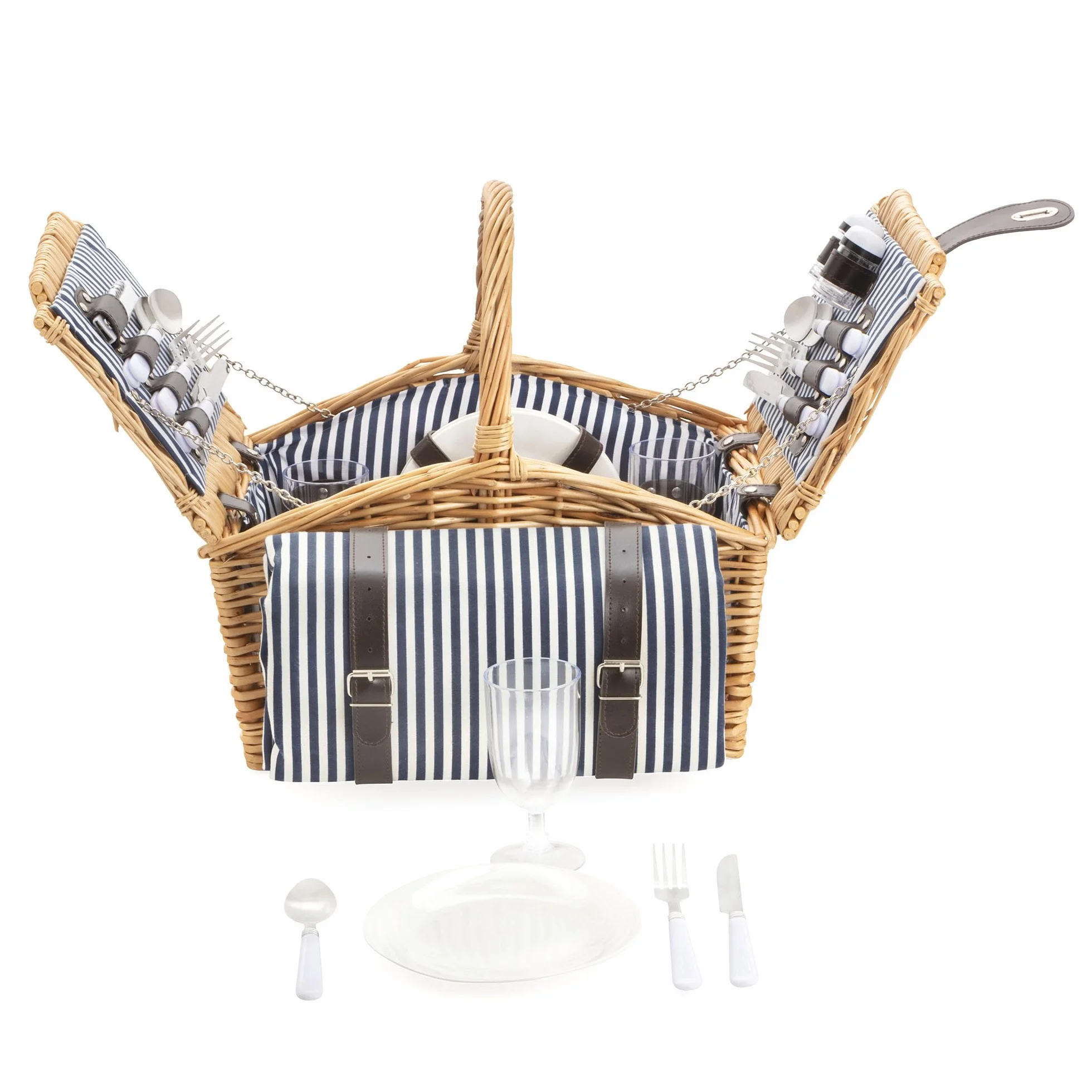 Dutch Mountains Panier Pique-Nique pour 4 Personnes Deluxe - Sac Pique Nique 24 pièces avec Couverture