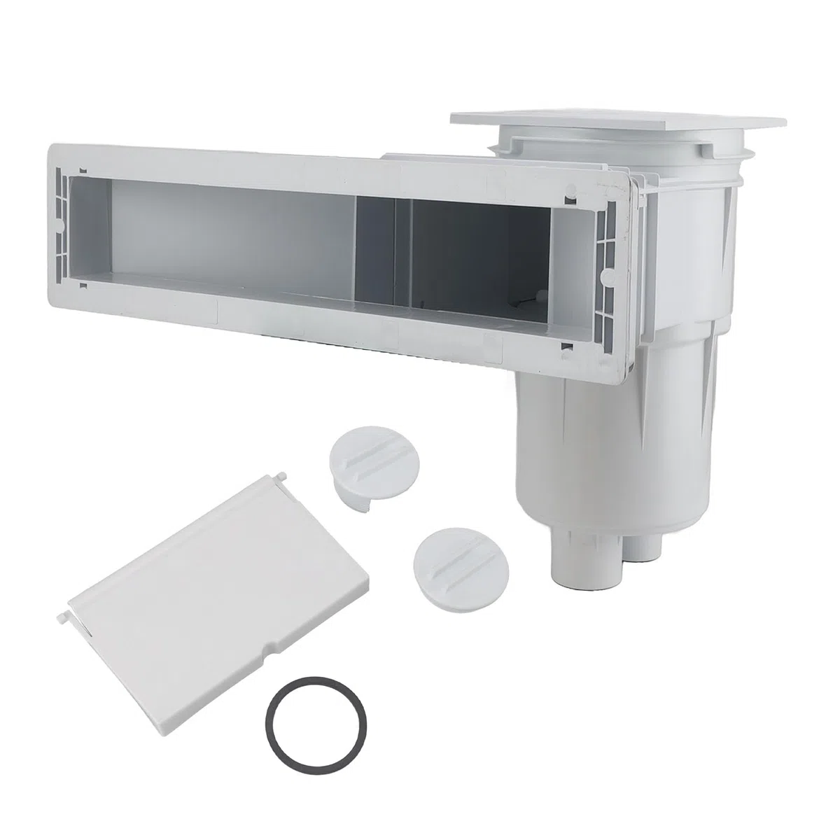 Kit de Skimmer Mural pour Piscine Hors Sol, Skimmer de en PVC à Large Ouverture pour Le Nettoyage des bassins, système d’élimination des débris de 50 cm avec Plaque de