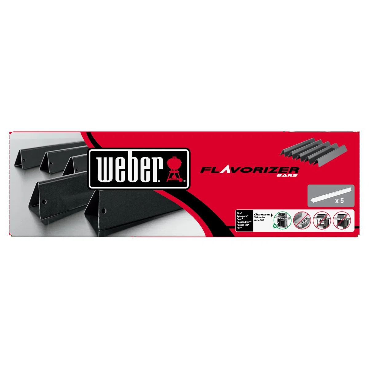 Weber Barres Flavorizer, émaillées, compatibles avec la série Genesis 300 avec Boutons en façade (Set de 5) (7621)