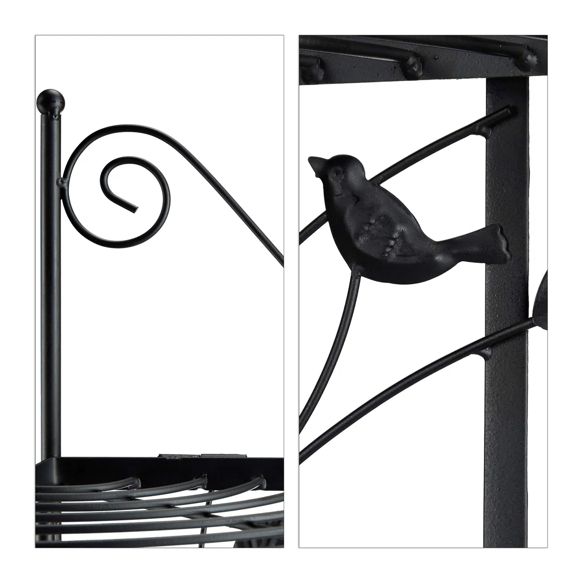 Relaxdays 10020689 Etagère à fleurs de coin en métal 5 niveaux GOTH meuble plantes pliable présentoir HxlxP: 160 x 36 x 36 cm, noir