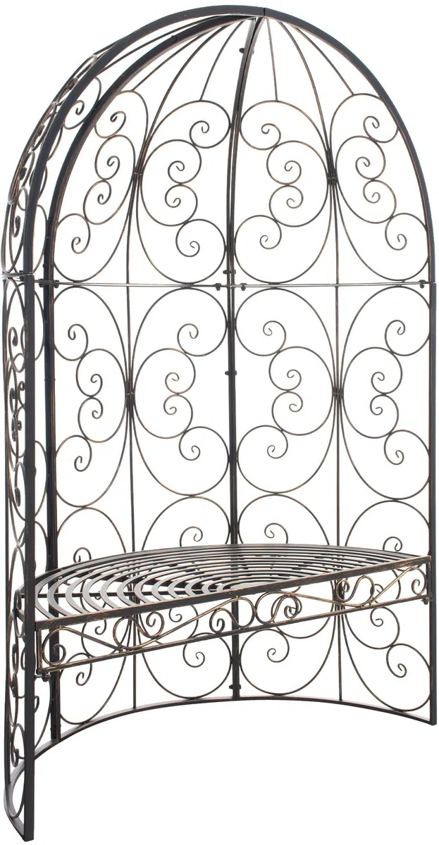 CLP Banc De Jardin Rosie Demi-Cercle I Banquette 2 Places avec Arche A Rosiers en Métal Stable I Demi-Gloriette pour Plantes Grimpantes, Couleur:Bronze