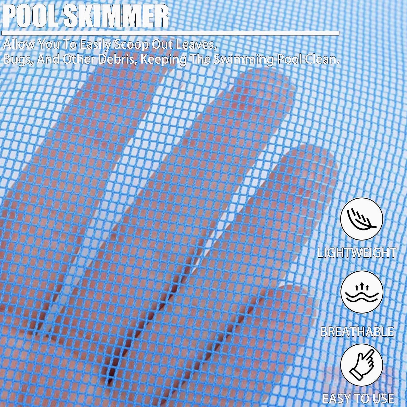Écumoire de Piscine, épuisette Professionnelle à Mailles Fines avec Sac Profond pour Le Nettoyage des bassins de Jardin, jacuzzis, spas et fontaines
