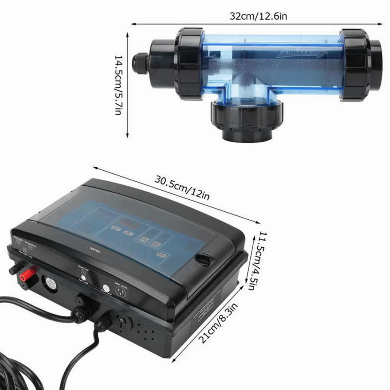 Générateur de chlore salin pour traitement de l'eau de piscine et spa, chlorinateur électrolytique avec sortie réglable pour une purification efficace de l'eau