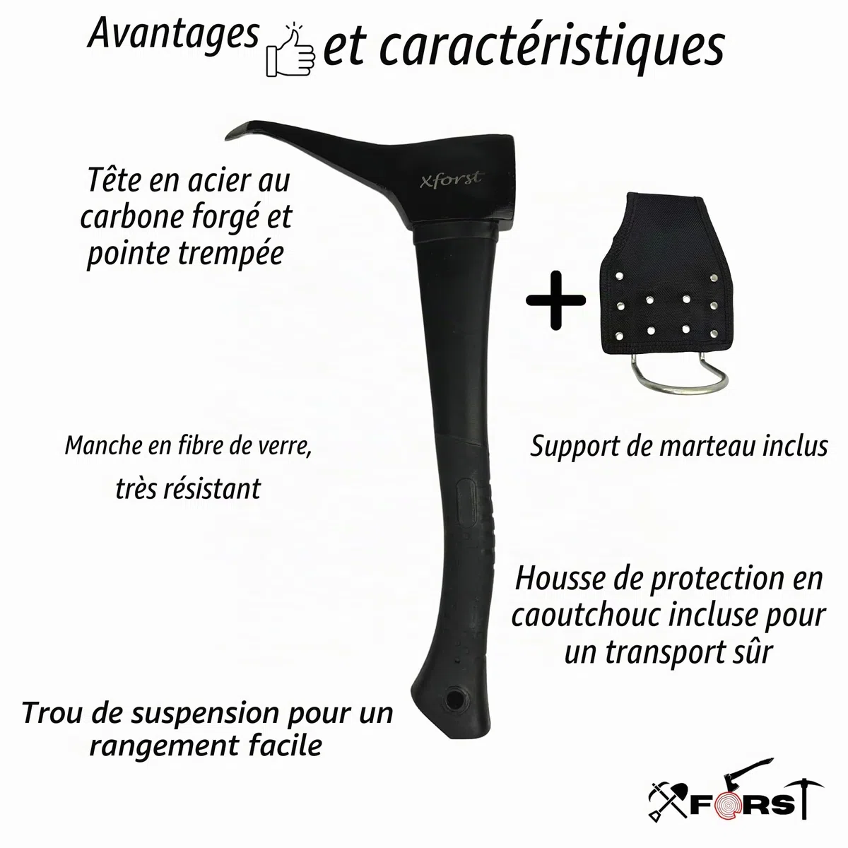Xforst Sapie à Main #/ Sappie avec Support de Ceinture X-P500L et X-P50BX de 73 cm + Petit modèle de 38 cm. Idéal pour la manutention de Bois, Troncs de Bois et de bûches. Outils Forestiers