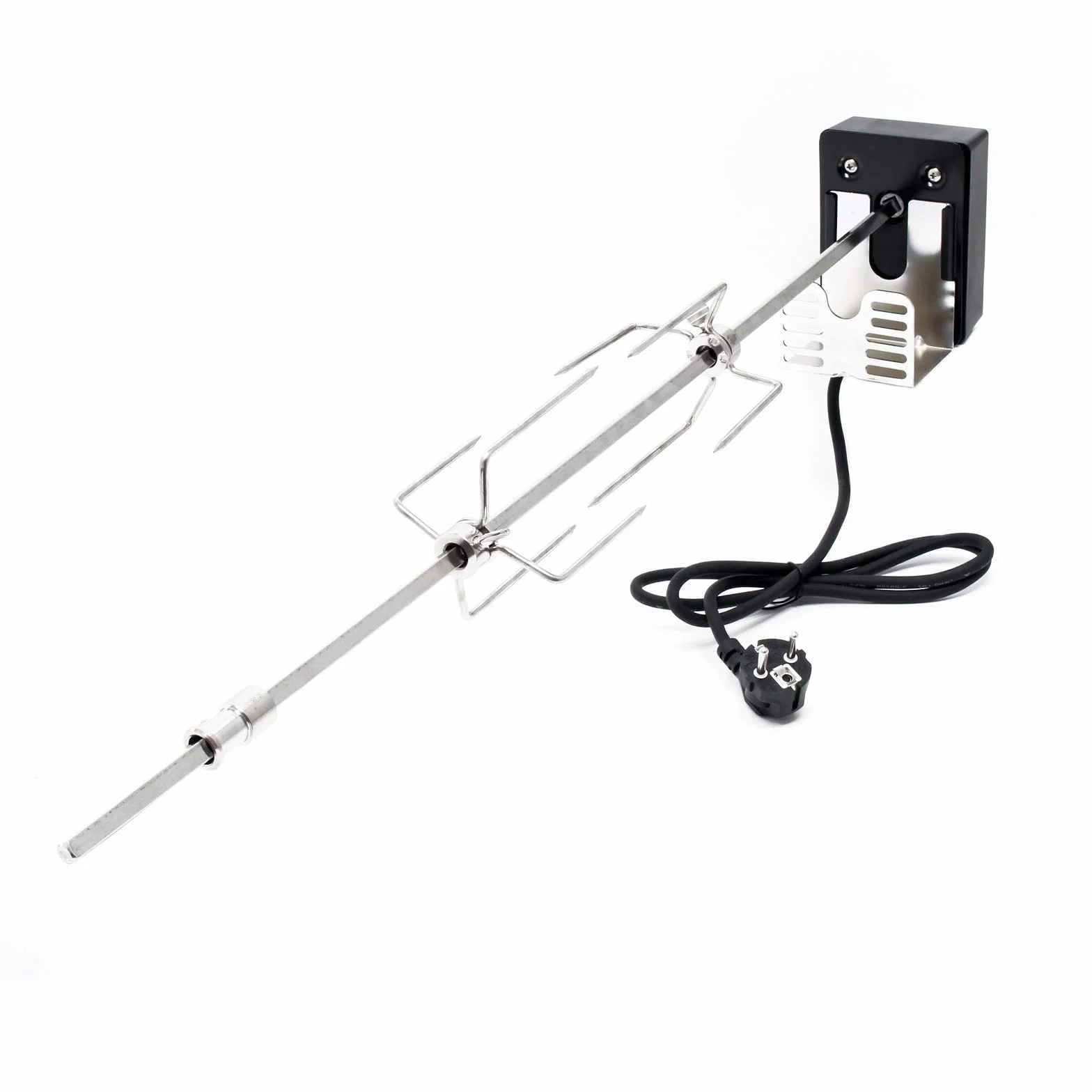 WilTec 2X Fourches à Viande Tournebroche BBQ 70cm 230V Acier Fin Grillade Rôtisserie Grill Barbecue Accessoire Cuisine Légumes