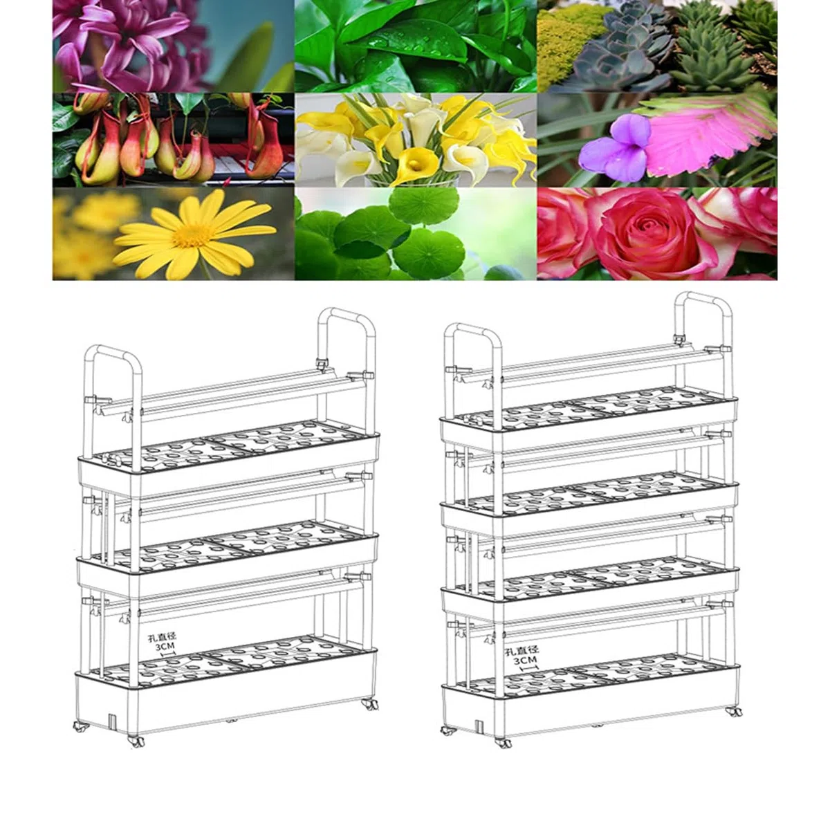 Tour de Culture hydroponique Verticale, système de Culture hydroponique d'intérieur - Jardin aéroponique 120 Trous pour Herbes, Fruits et légumes - Kit hydroponique Complet avec GrowSponge