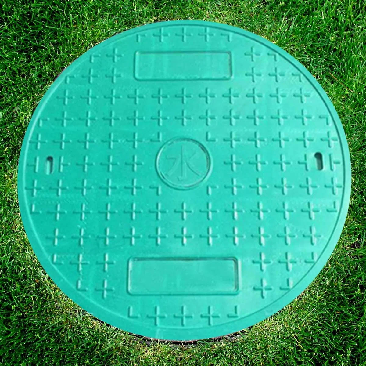 Couvercles De Regard Ronds Solides, Couvercles Et Base De Fosse Septique pour Jardin, Couvercles De Bassin D'égout Renforcés Antidérapants(Green,30x3cm)