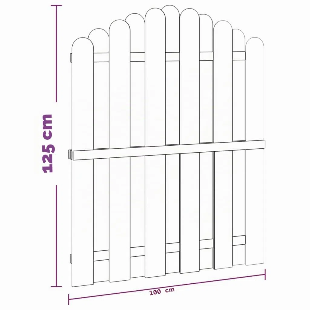 vidaXL Portail de Jardin, Barrière de Sécurité, Portillon avec Clous, Porte de Patio Terrasse Extérieur, Bois Pin Imprégné