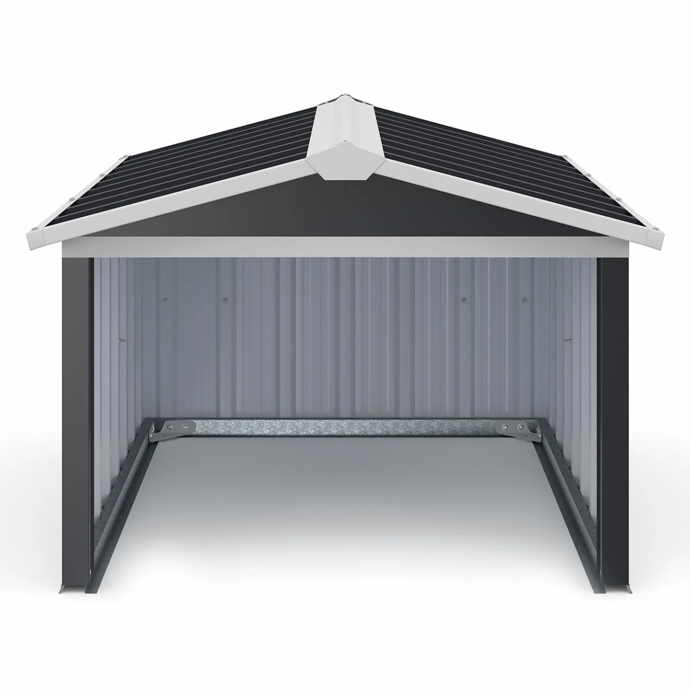 IDMarket - Garage pour Robot Tondeuse Toit à 2 pentes métal Gris Anthracite 86 x 98 x 62 cm