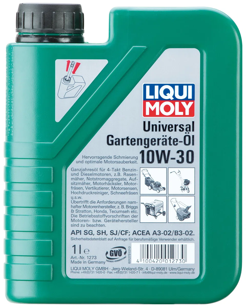 Liqui Moly 1273 Lot de 6 flacons d'huile universelle pour outils de jardin 10W-30 4 temps 1 l