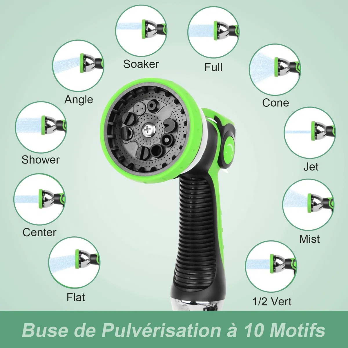 Tuyau d'arrosage Extensible 45M (3x15M) avec 10 Modèles de Pulvérisation Convient aux Robinets de 1/2" et 3/4" Raccords Tuyau flexible et léger pour Jardin, Arrosage, Nettoyage avec Sac de Rangement