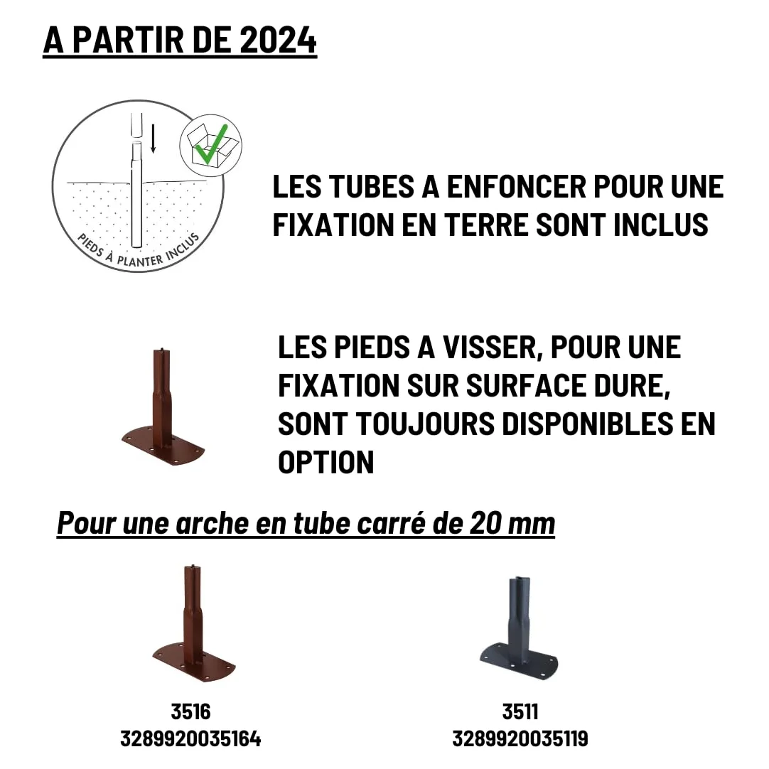 LOUIS MOULIN Arche Tube carré pour Plante grimpante Fer Vieilli 180 x 50 x 220 cm 3026 - Made in France