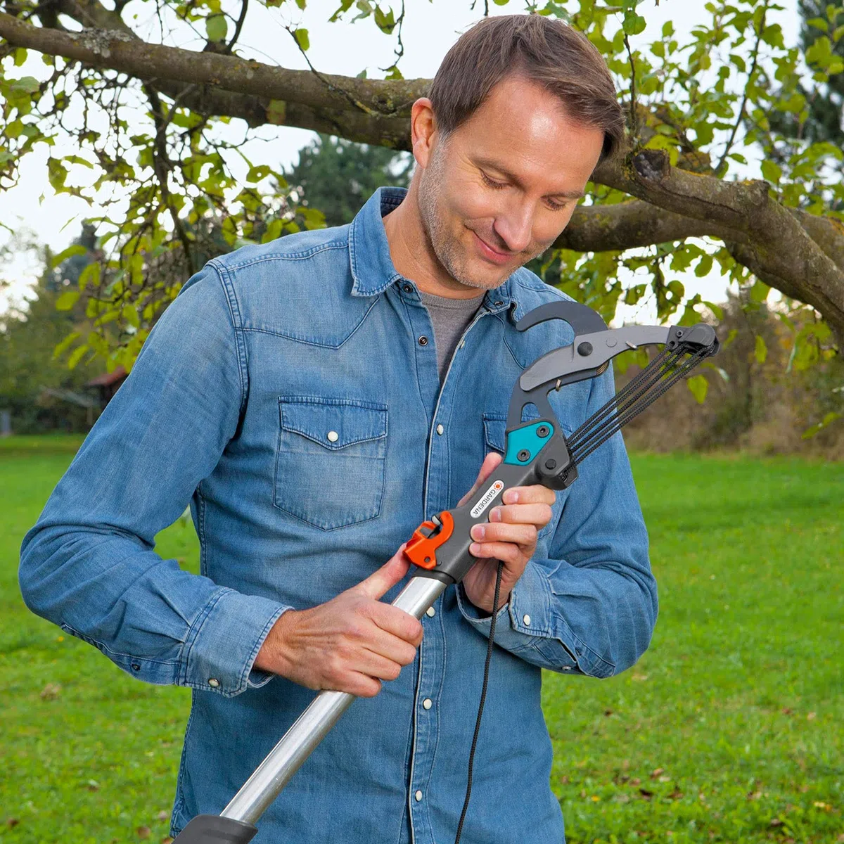 Gardena Échenilloir à lame franche Combisystem: cisailles d'élagage, démultiplication jusqu'à 5 fois pour une coupe économe en énergie de branches jusqu'à 35 mm de diamètre (298-20)