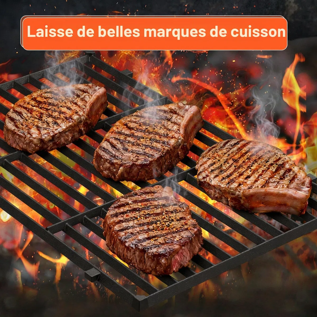 7524 49,5cm Grilles de Cuisson en Fonte Grille de Cuisson pour Weber Genesis E-310/ E-320/ E-330, Genesis S-310/ S-320/ S-330, Genesis EP-310/ EP-320/ EP-330 Gril à gaz, pour Weber 7524/7528