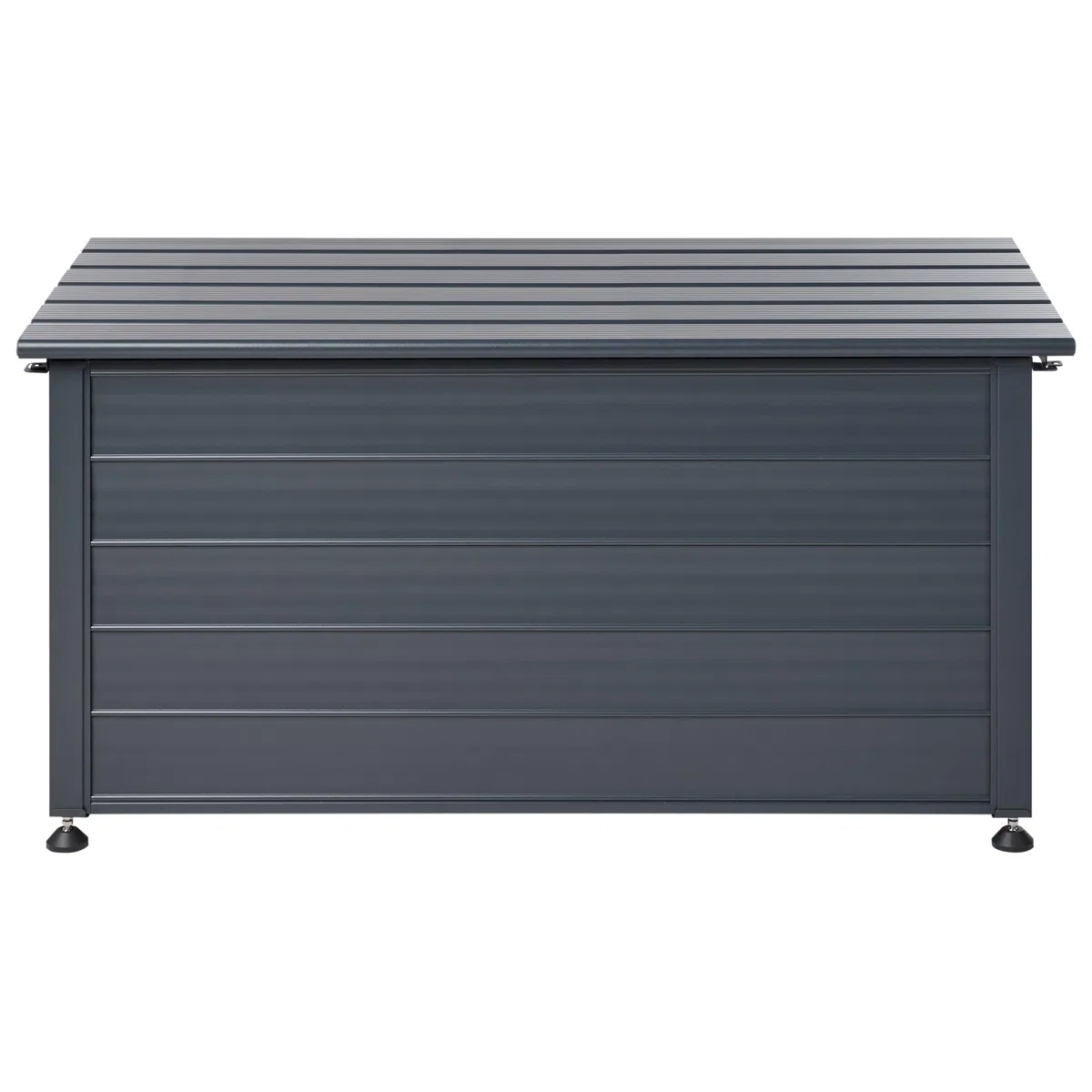 Beliani Coffre d'Extérieur de Rangement en Aluminium 123 x 60 cm Meuble de Jardin Gris Foncé Campalto