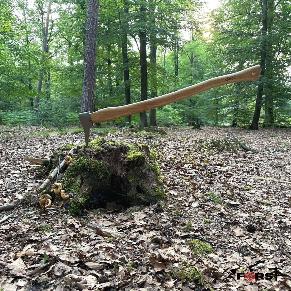 Xforst Sappie à Main – Set 2 pièces avec Support de Ceinture, Sapie Longue 70 cm + Sapie Courte 38 cm, Outil forestier forgé en Acier Carbone, Manche Hickory – X-P500L & X-P50BX