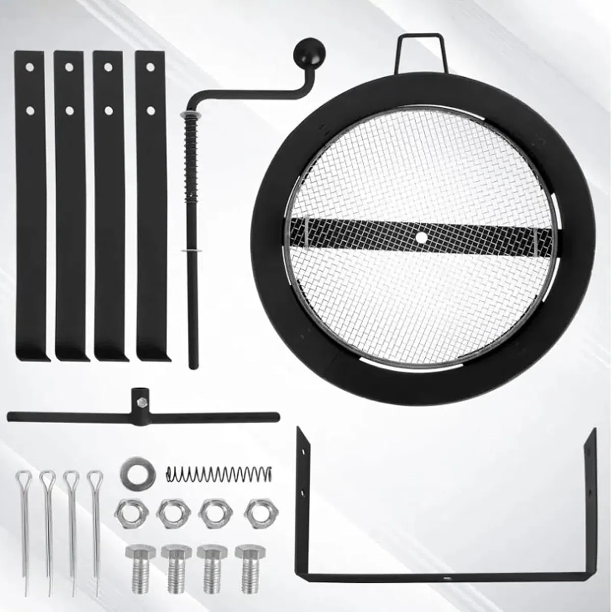 McbeAn Tamis De Sol Rotatif, Maille De Tamisage De Rempotage De Jardin avec Gants De Jardin, Tamisage De Maille De 0,2", Nettoyage Rapide À Haute Efficacité, Outils De Jardin De Tamis À Compost