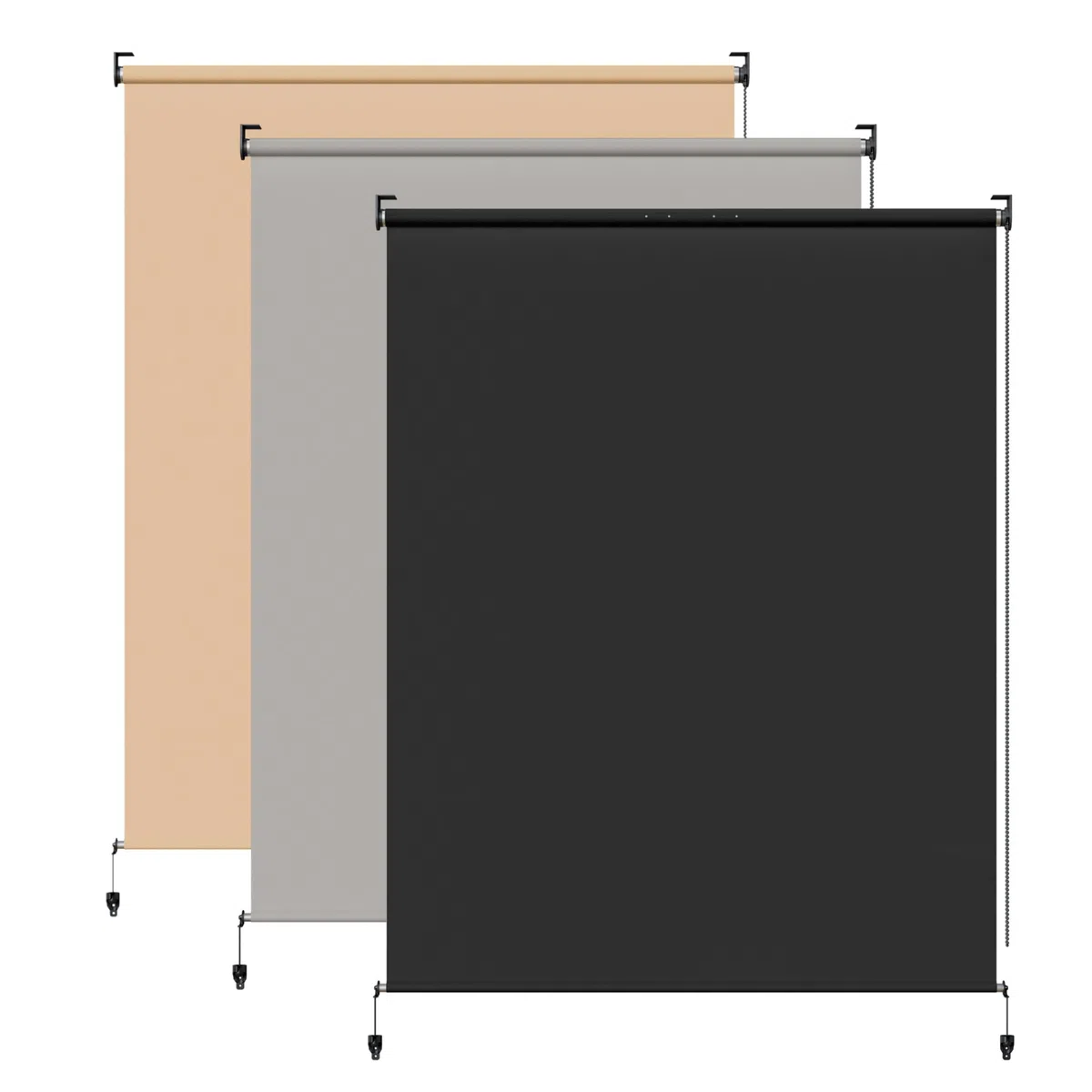 BelleMax Store Enrouleur Exterieur pour Balcon, Store Vertical avec la Chaîne, Tissu 220 g/m² Protection Solaire UV 50+ et Protection de la Vie Privée, Gris Foncé,100 x 140cm