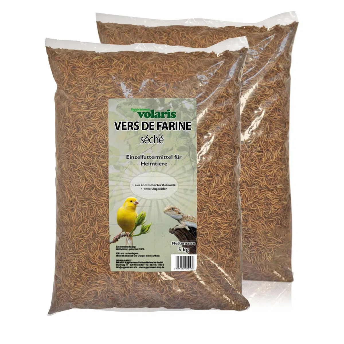 Eggersmann volaris Vers de farine séchés 10 kg – Nourriture pour oiseaux sauvages riche en protéines et naturelle – Vers de farine séchés idéaux pour oiseaux sauvages, poules et autres animaux de