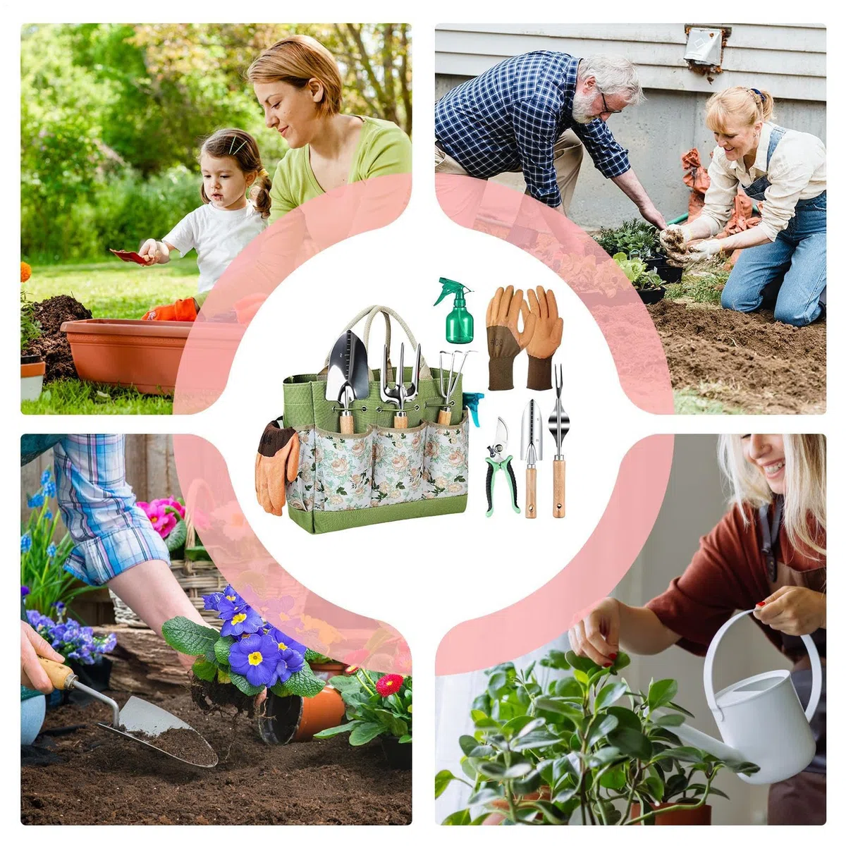 Kit d'outils de Jardinage pour Femmes | Outil de Coupe de Jardin Manuel, pour, Coupe, Creuser, désherber Manuel et Outil de récolte pour pelouse et Jardin | Outil De Jardinage Robuste Petit Outil Peu Encombrant, Pour Le Jardinage