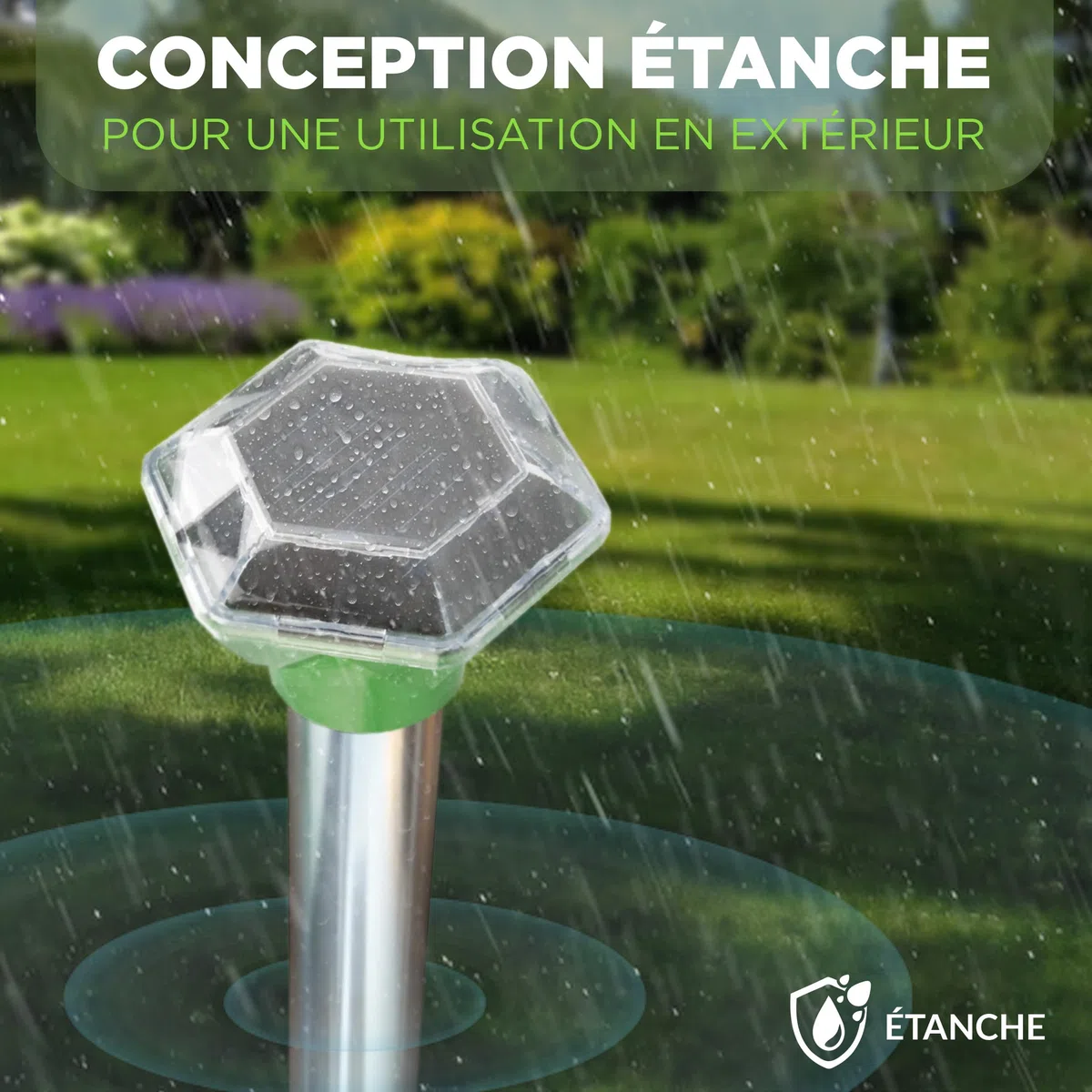 ISOTRONIC Répulsif Solaire Taupes, campagnols et Serpents – avec Piquet de Sol pour Le Jardin – Protection Efficace sans Poison – Portée 1 250 m² – Lot de 2 unités pour Grands terrains et Jardins