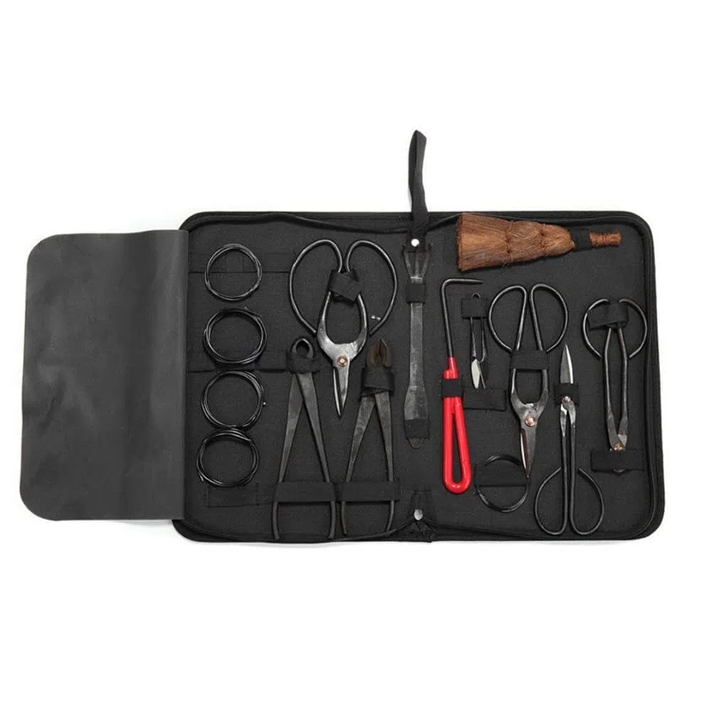 Bonsai Kit Outils Ensemble Outils de Jardinage Ciseaux Cisaille en Acier Carbone avec Étui en Nylon pour Jardin Topiaire