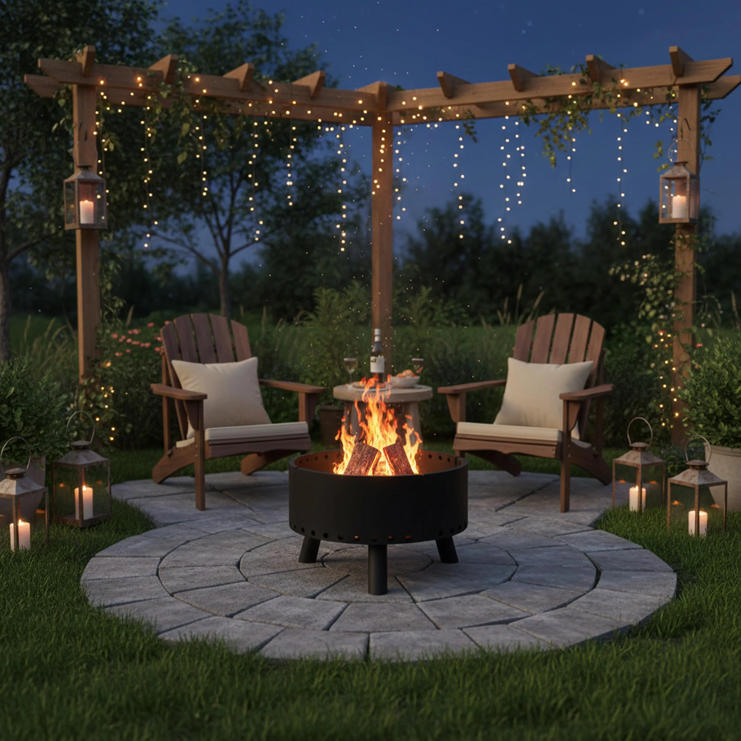 Relaxdays Brasero de Jardin, Bouclier Thermique, tisonnier, Protection des Flammes, bac à feu, HxD 40,5 x 58,5 cm, Noir