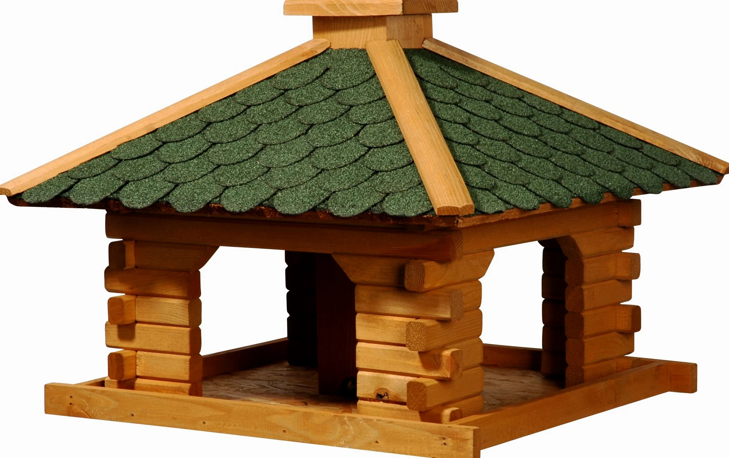 dobar 45320e Mangeoire à Oiseaux Style Maison en Bois de pin avec Toit bitumé Vert Taille XL