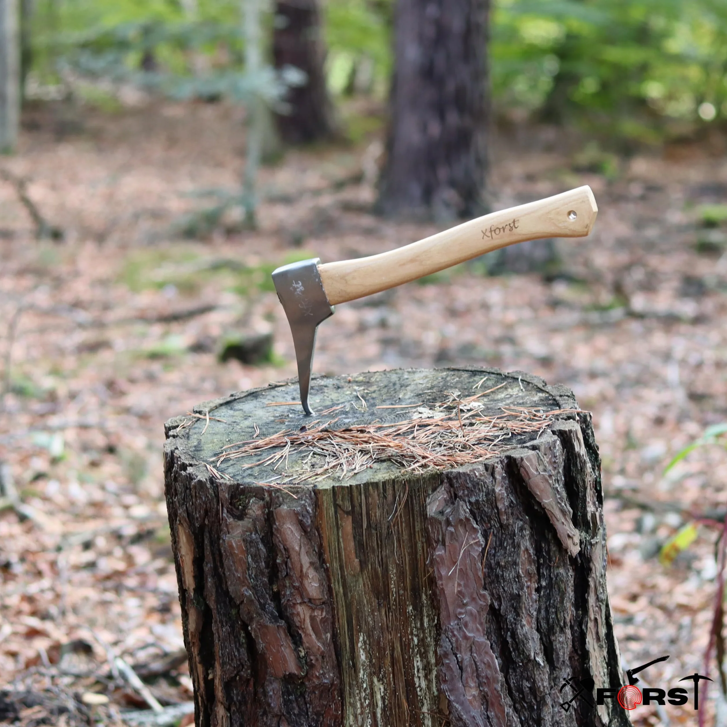 Xforst Sappie à Main – Set 2 pièces avec Support de Ceinture, Sapie Longue 70 cm + Sapie Courte 38 cm, Outil forestier forgé en Acier Carbone, Manche Hickory – X-P500L & X-P50BX