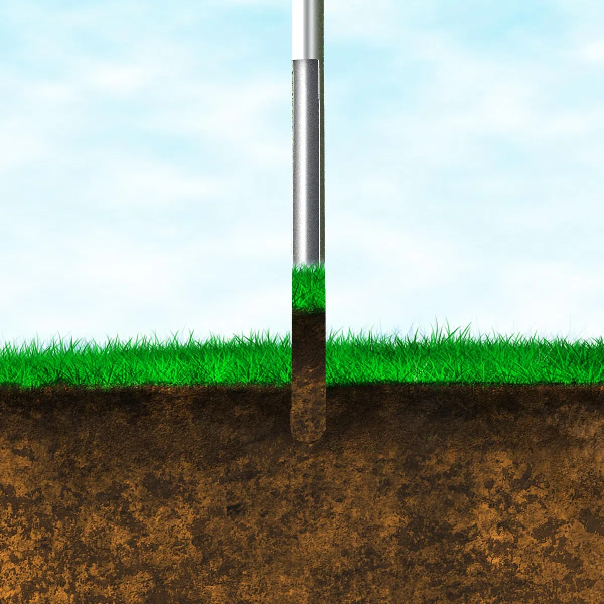 Sonde d'échantillon de sol de 91,4 cm - Poignée en T en acier inoxydable - Sondes de sol pour échantillons de sol avec pédale et sacs d'échantillons réutilisables pour ferme, agriculture, jardin