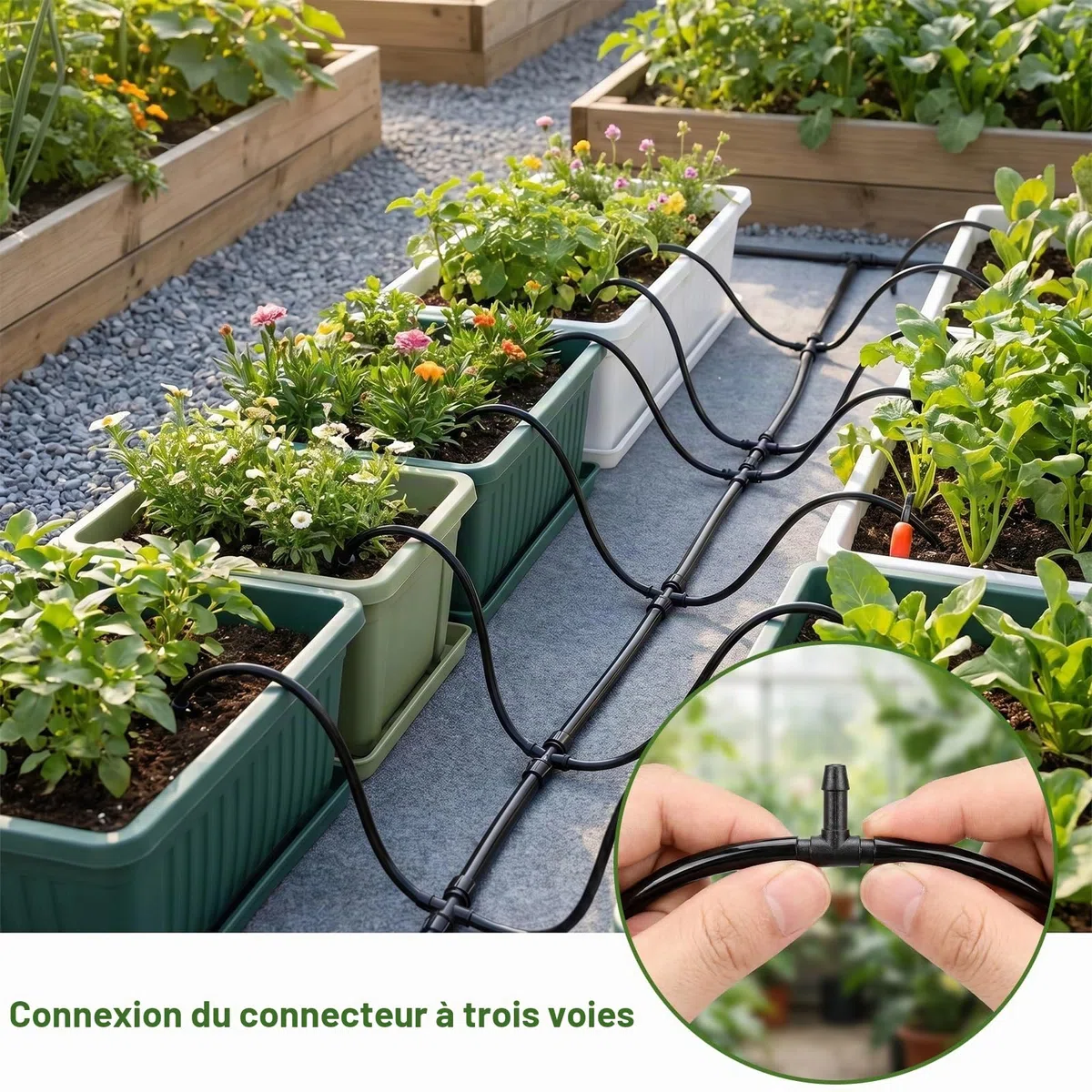 Tuyau Arrosage Goutte à Goutte 30m, Tuyau 3/5 Mm Avec 20 Goutteurs | Arrosage Automatique Avec 20 Connecteurs En T pour Jardin Extérieur, Balcon, Plantes en Pot et Serre