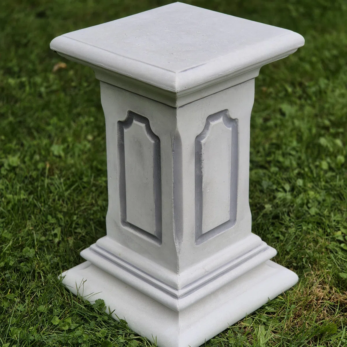FABRIQ Colonne de 40 cm Gris - 25 kg - Colonne de fleurs en fonte - Socle massif - Décoration de jardin et de maison