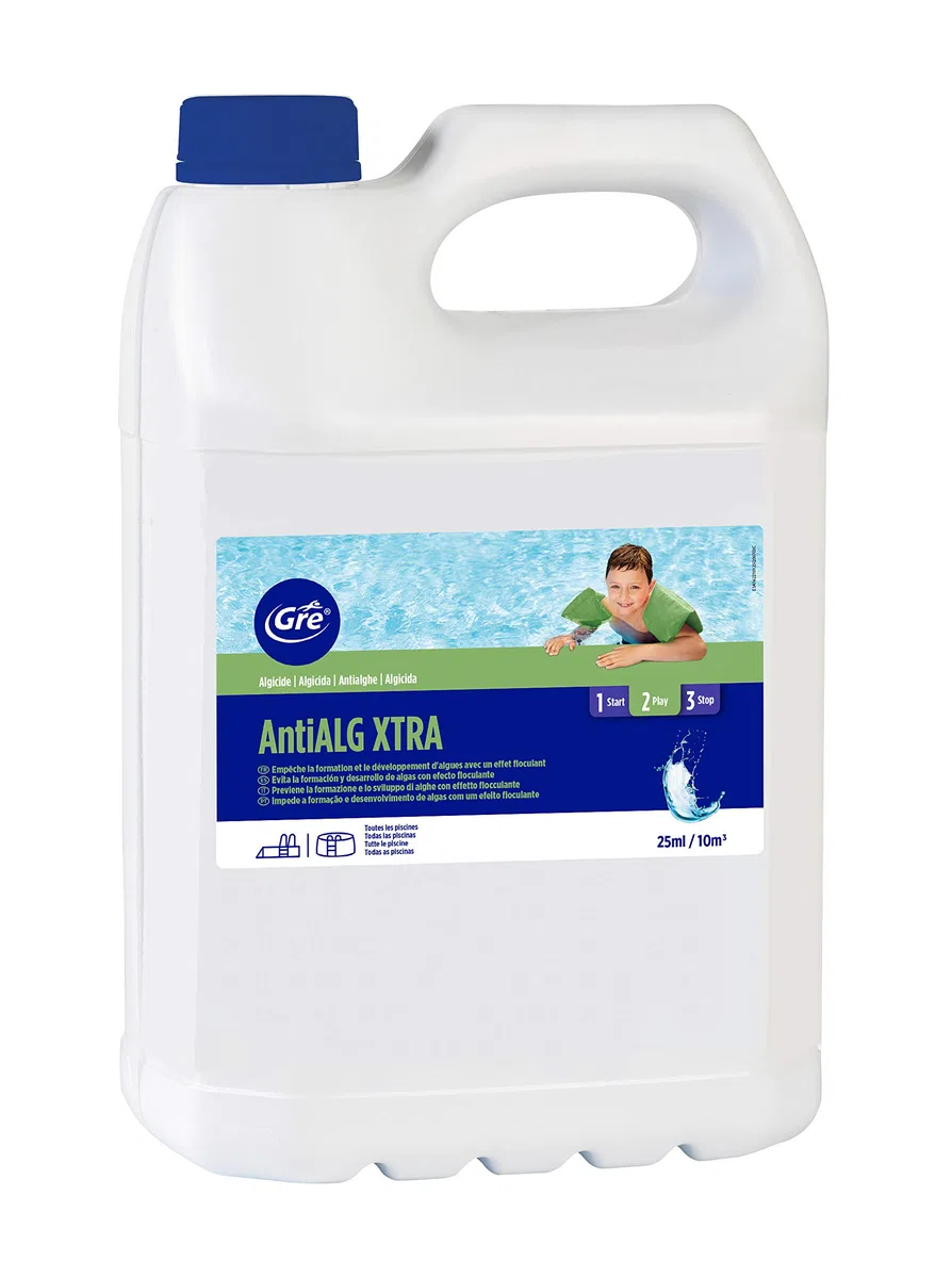 Gre Anti-algues Extra 5 L Liquide algicide bactéricide Dosage hebdomadaire