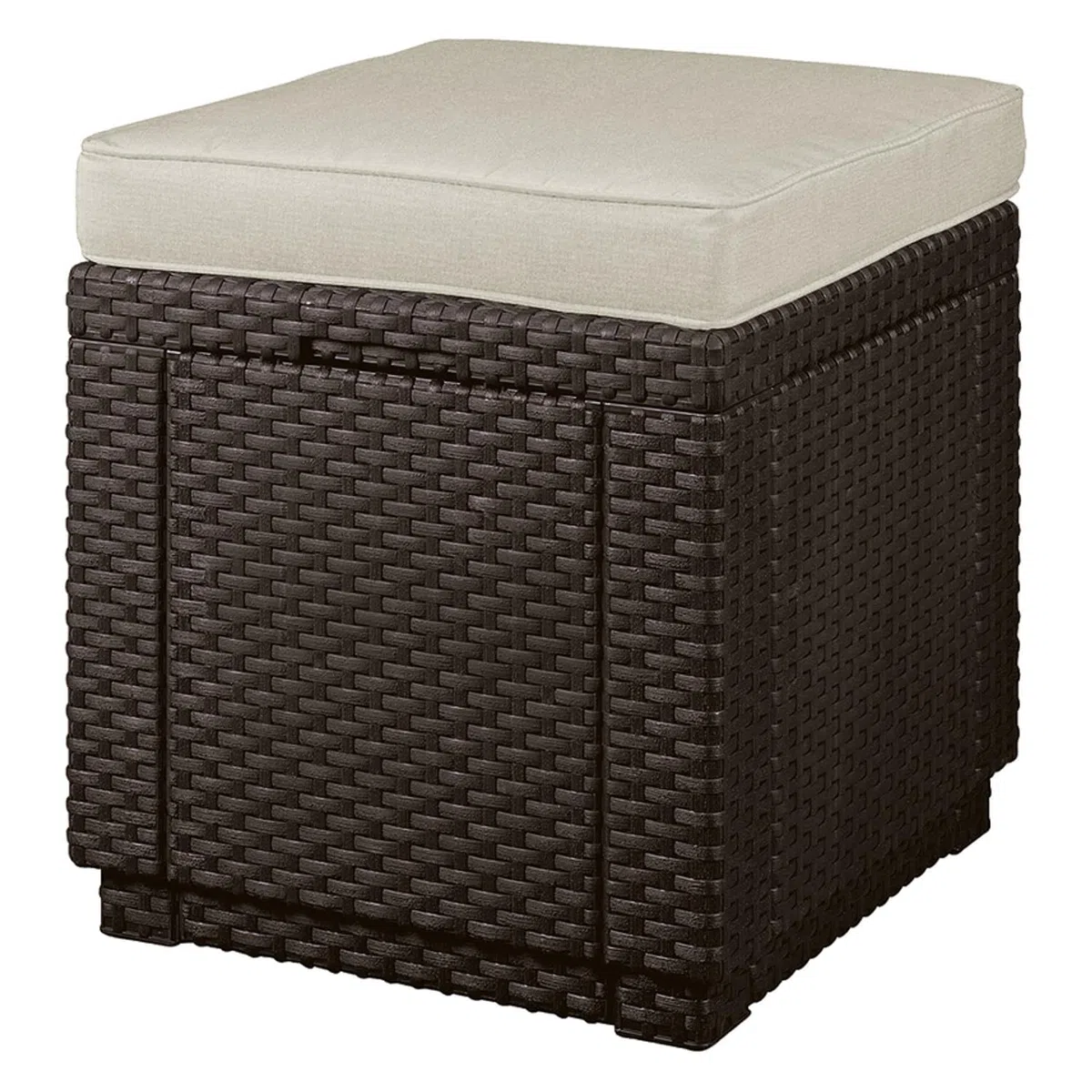 Keter Siège avec Coussin Fonction de Rangement Brun Cube avec Coussin