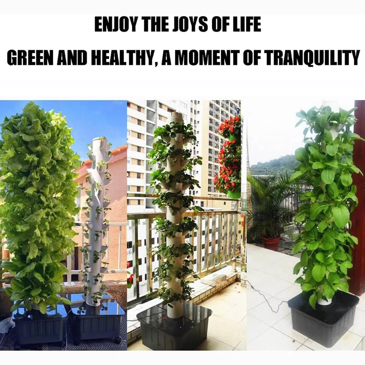 Potager Vertical pour, autoportant, Longue durée, avec Pompe de Recharge et réservoir d'eau Amovible 45 Plants