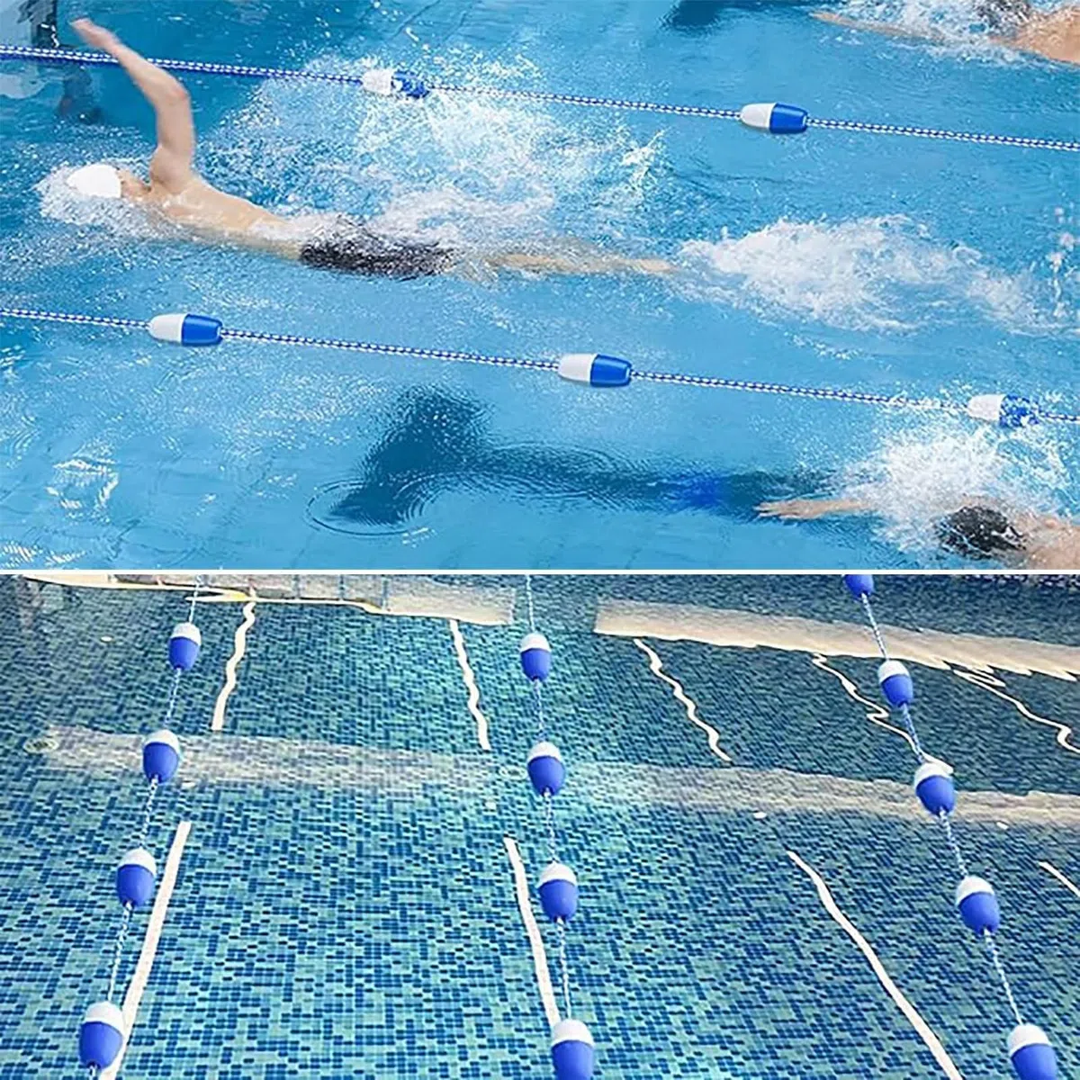 Corde Piscine sécurité Ligne De Flotteur De Piscine Haute Visibilité, Séparateur De Sécurité De Piscine Flottante De 1 5 15 45 65 75 85 95 100 M De Longueur(L 17m)