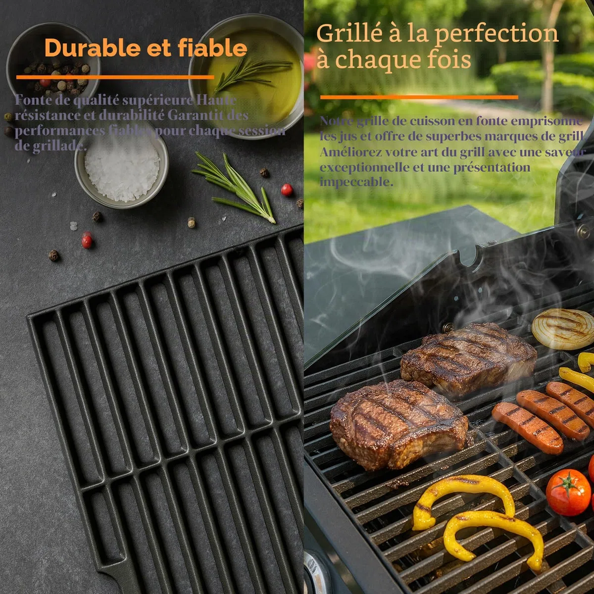GFTIME Lot de 3 grilles de cuisson CharBroil Gas2Coal 330, Charbroil Advantage Series, Barbecook Siesta 310, Landmann Triton 3&4, Profi Cook PC-GG 1058/1059