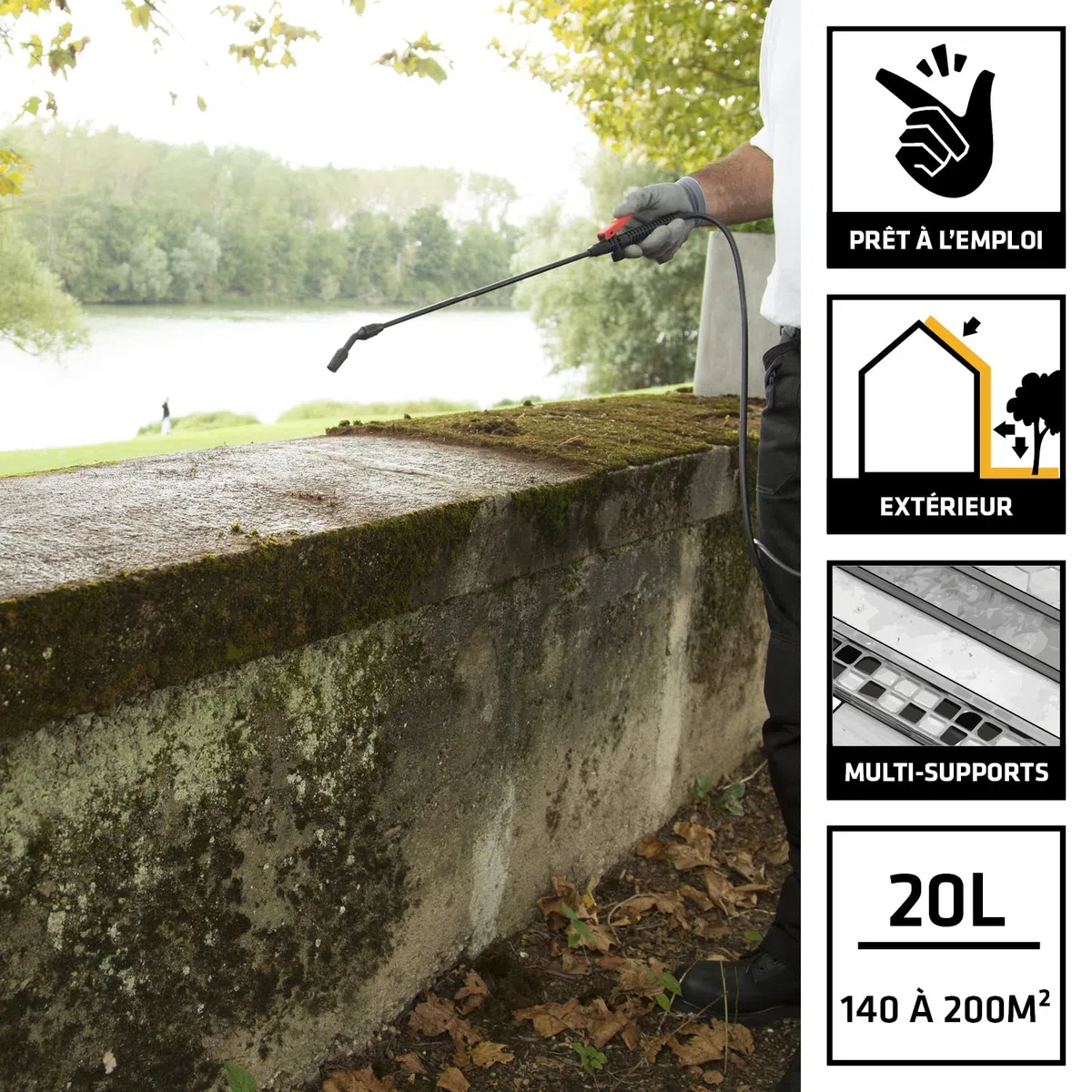 SIKA - Traitement algicide et fongicide - Sikagard 127 Stop Tout en 1 - Traitement curatif et désincrustant pour toiture, façades et sols - Prêt à l'emploi - Anti traces vertes, noires et rouges - 20L