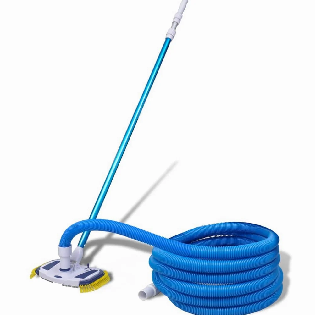 Aspirateur de Piscine avec Manche télescopique en Aluminium 1,2 à 3,6 m, Tuyau 10 m, Balai aspirateur, Brosse de Nettoyage, Accessoire pour Bassin Hors Sol et enterrée