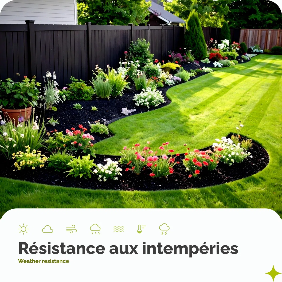 Garronda Bordure de Jardin 24 m, Bordurette Flexible Plastique Noir 5,8 cm avec 100 Piquets, Délimitation Pelouse Massifs Potager, GD-0157