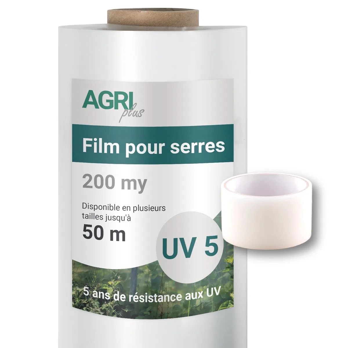 AGRI plus Film de Serre avec Bande de réparation I 4,5 x 5 m I épaisseur 0,200 mm I Film de Jardin pour Couverture I bâche de Protection résistante aux intempéries & 5 Ans de résistance aux UV
