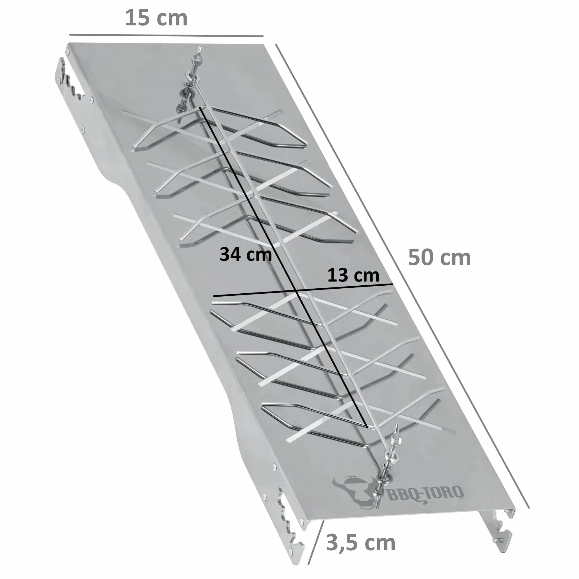 BBQ-Toro Planche à saumon en acier inoxydable pour poisson et filets de saumon - Planche à saumon pour fumer ou griller - Planche à flamme avec inclinaison réglable - Planche à encens pour barbecue